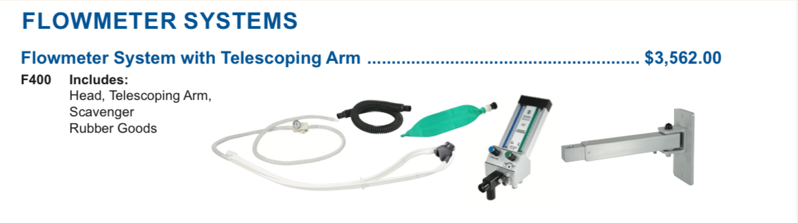 BelMed Flow Meter System Telescoping Arm PN:F400