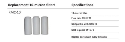 SIERRA DENTAL TRU-VAC DRY 10 Micron replacement FILTERS  PN: RMC-10